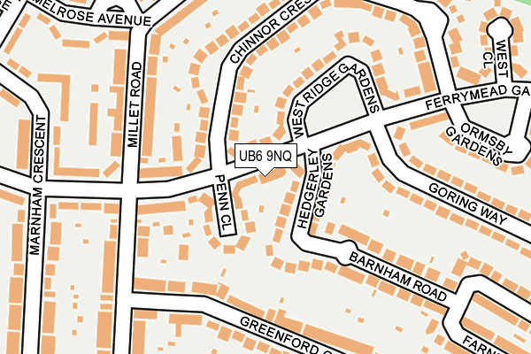 UB6 9NQ map - OS OpenMap – Local (Ordnance Survey)
