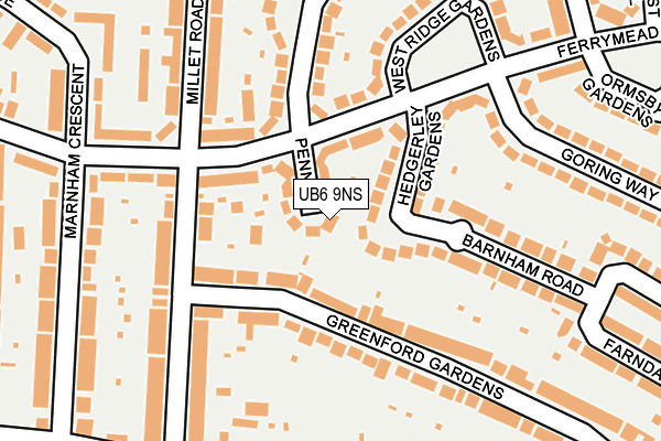 UB6 9NS map - OS OpenMap – Local (Ordnance Survey)
