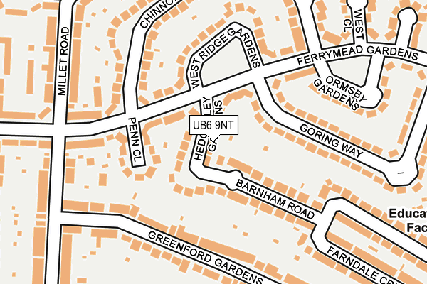 UB6 9NT map - OS OpenMap – Local (Ordnance Survey)