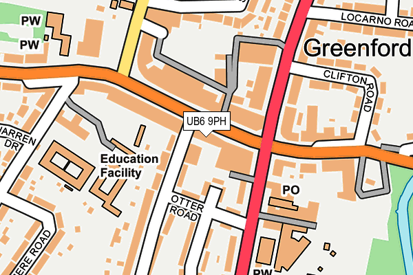 UB6 9PH map - OS OpenMap – Local (Ordnance Survey)