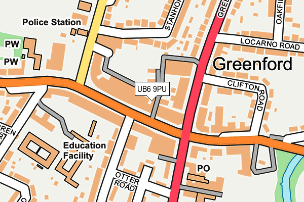 UB6 9PU map - OS OpenMap – Local (Ordnance Survey)