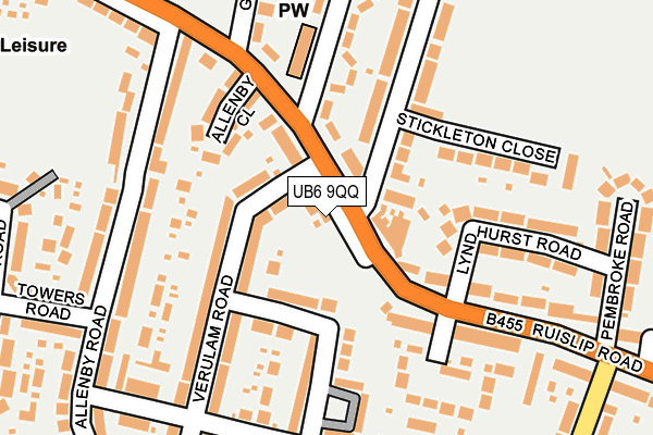 UB6 9QQ map - OS OpenMap – Local (Ordnance Survey)