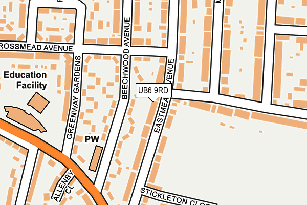UB6 9RD map - OS OpenMap – Local (Ordnance Survey)