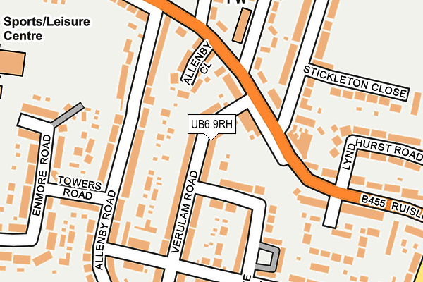 UB6 9RH map - OS OpenMap – Local (Ordnance Survey)