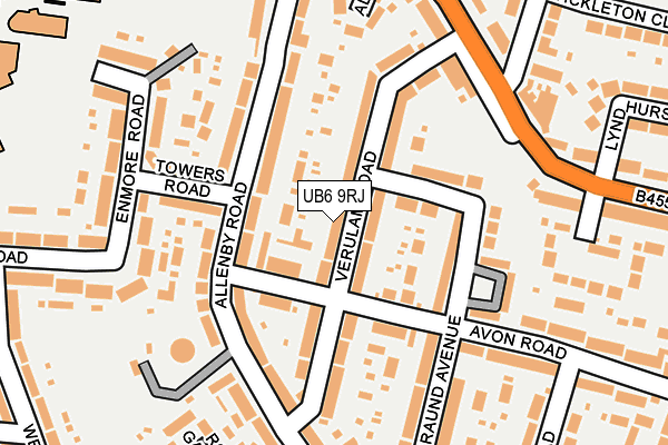 UB6 9RJ map - OS OpenMap – Local (Ordnance Survey)