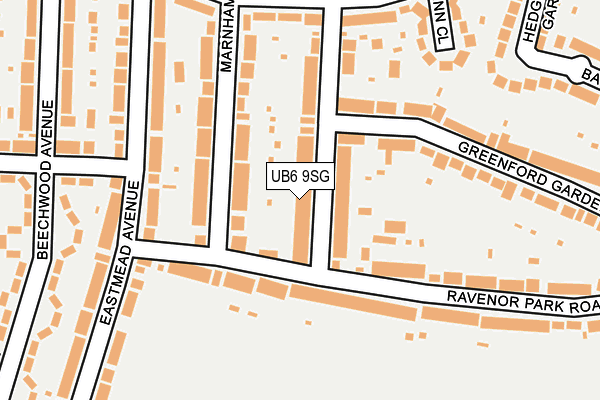 UB6 9SG map - OS OpenMap – Local (Ordnance Survey)