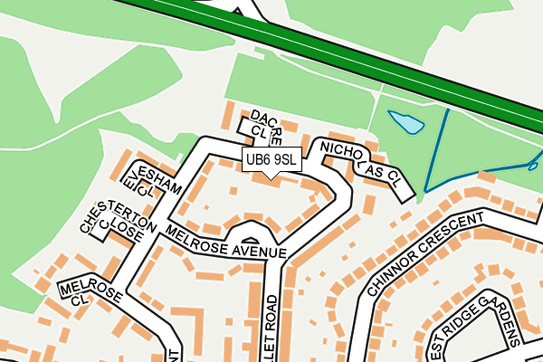 UB6 9SL map - OS OpenMap – Local (Ordnance Survey)