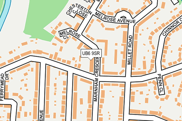 UB6 9SR map - OS OpenMap – Local (Ordnance Survey)