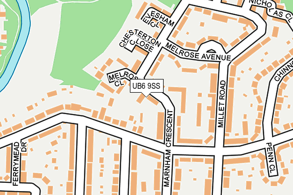 UB6 9SS map - OS OpenMap – Local (Ordnance Survey)