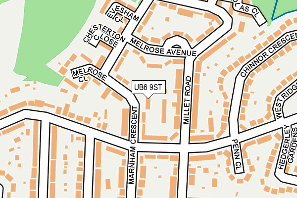 UB6 9ST map - OS OpenMap – Local (Ordnance Survey)