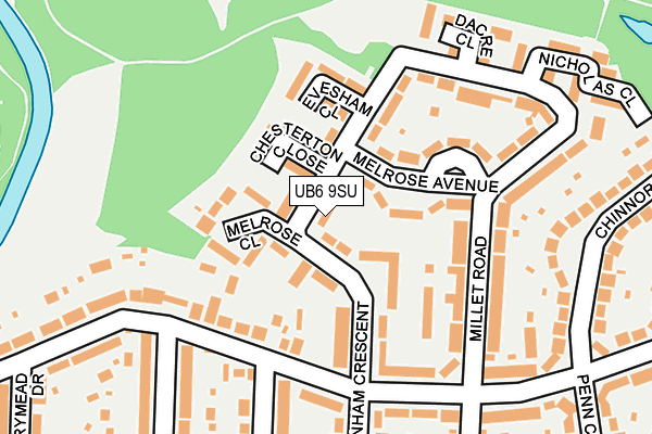 UB6 9SU map - OS OpenMap – Local (Ordnance Survey)