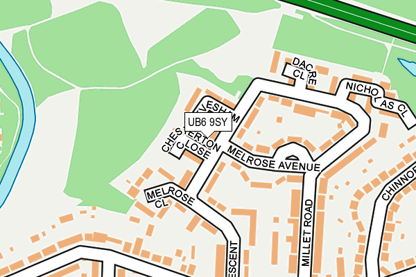 UB6 9SY map - OS OpenMap – Local (Ordnance Survey)