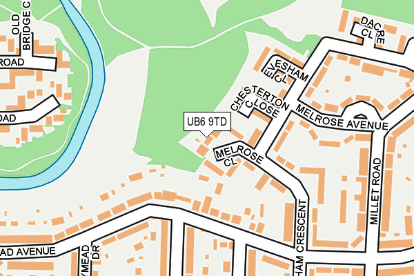 UB6 9TD map - OS OpenMap – Local (Ordnance Survey)