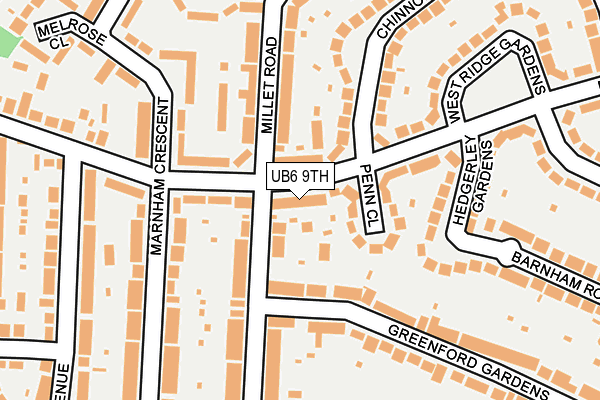UB6 9TH map - OS OpenMap – Local (Ordnance Survey)