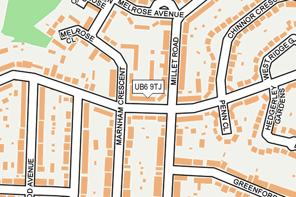 UB6 9TJ map - OS OpenMap – Local (Ordnance Survey)