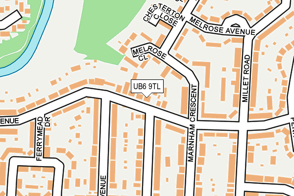 UB6 9TL map - OS OpenMap – Local (Ordnance Survey)