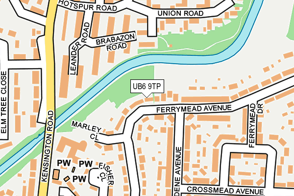 UB6 9TP map - OS OpenMap – Local (Ordnance Survey)