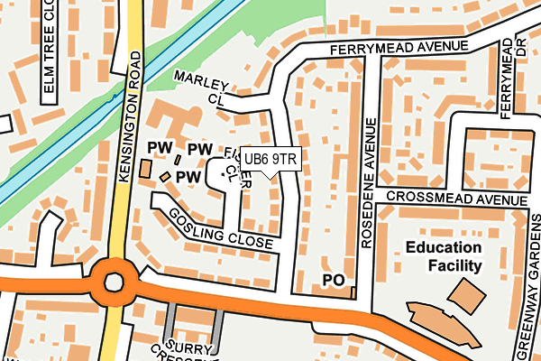UB6 9TR map - OS OpenMap – Local (Ordnance Survey)
