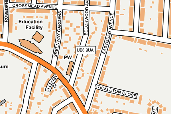 UB6 9UA map - OS OpenMap – Local (Ordnance Survey)