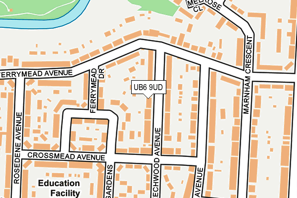 UB6 9UD map - OS OpenMap – Local (Ordnance Survey)