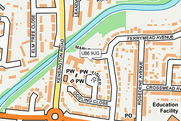 UB6 9UG map - OS OpenMap – Local (Ordnance Survey)