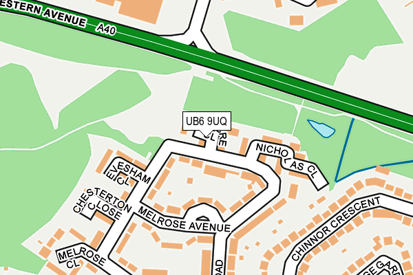 UB6 9UQ map - OS OpenMap – Local (Ordnance Survey)