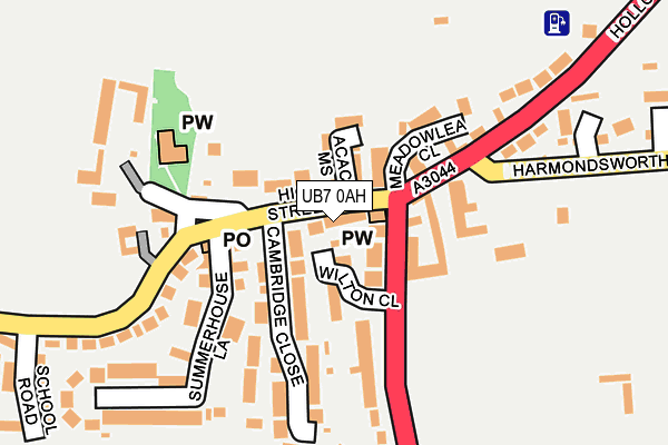 UB7 0AH map - OS OpenMap – Local (Ordnance Survey)