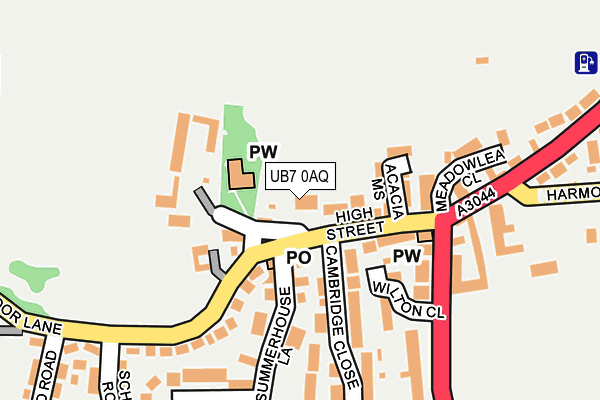 UB7 0AQ map - OS OpenMap – Local (Ordnance Survey)