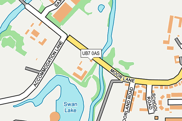 UB7 0AS map - OS OpenMap – Local (Ordnance Survey)