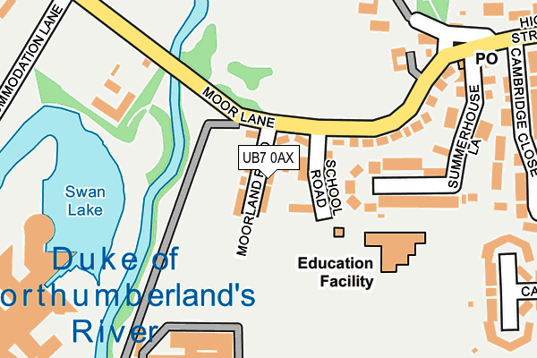 UB7 0AX map - OS OpenMap – Local (Ordnance Survey)