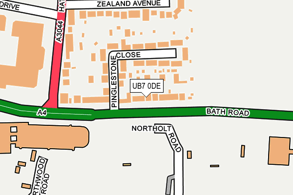 UB7 0DE map - OS OpenMap – Local (Ordnance Survey)