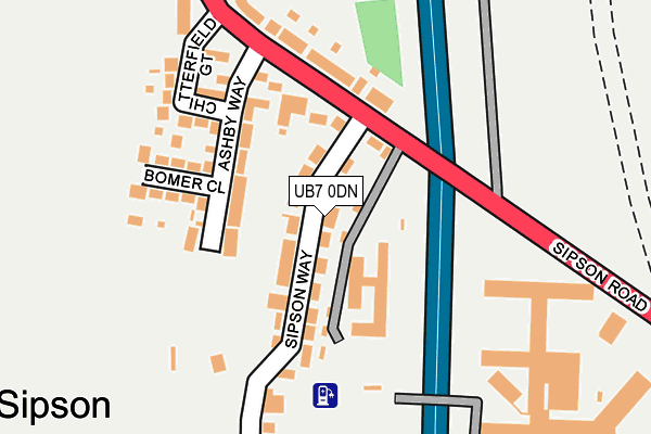 UB7 0DN map - OS OpenMap – Local (Ordnance Survey)