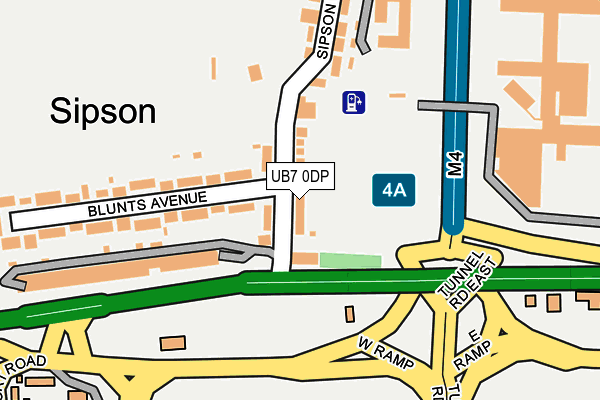 UB7 0DP map - OS OpenMap – Local (Ordnance Survey)