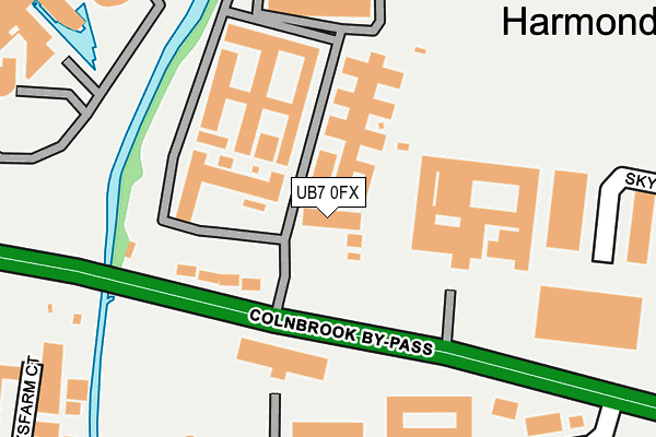 UB7 0FX map - OS OpenMap – Local (Ordnance Survey)