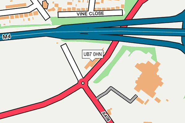 UB7 0HN map - OS OpenMap – Local (Ordnance Survey)