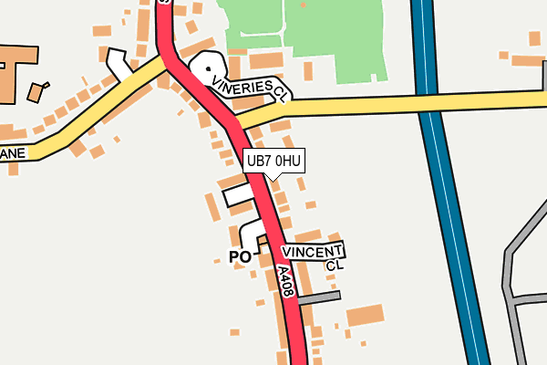 UB7 0HU map - OS OpenMap – Local (Ordnance Survey)