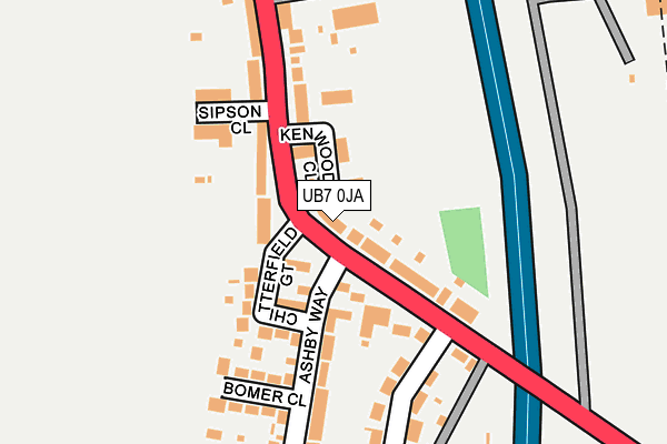 UB7 0JA map - OS OpenMap – Local (Ordnance Survey)