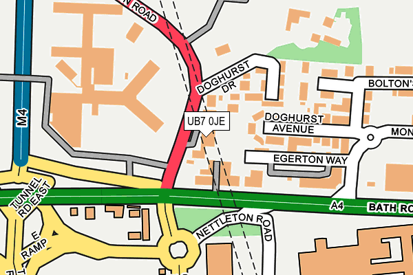 UB7 0JE map - OS OpenMap – Local (Ordnance Survey)