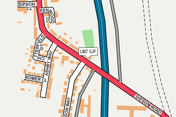 UB7 0JF map - OS OpenMap – Local (Ordnance Survey)