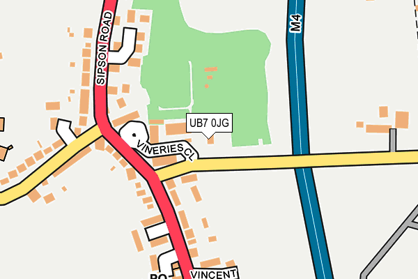 UB7 0JG map - OS OpenMap – Local (Ordnance Survey)