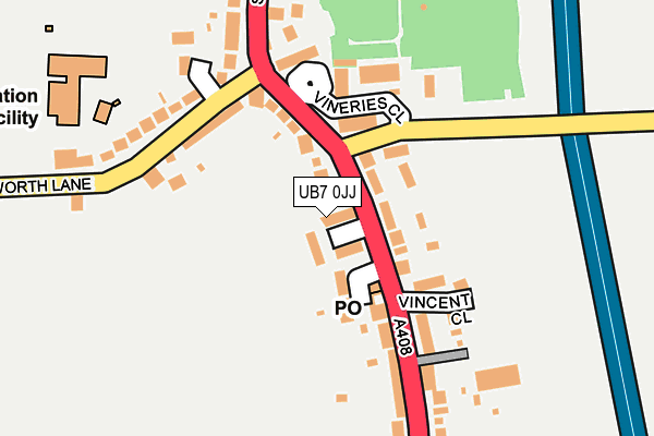 UB7 0JJ map - OS OpenMap – Local (Ordnance Survey)