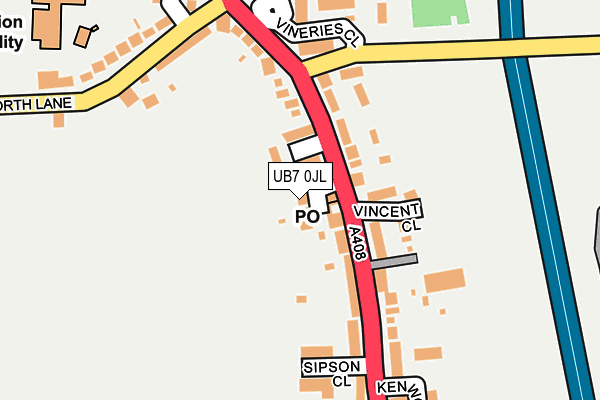 UB7 0JL map - OS OpenMap – Local (Ordnance Survey)