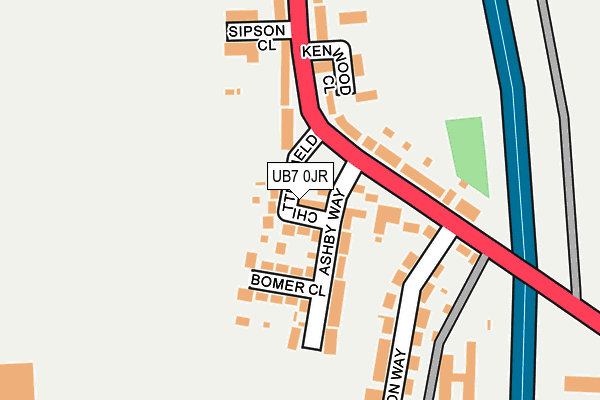 UB7 0JR map - OS OpenMap – Local (Ordnance Survey)