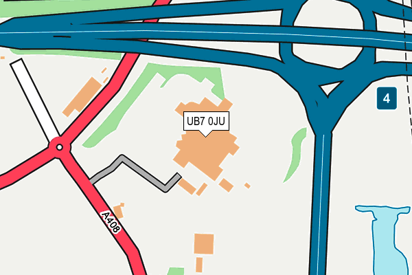 UB7 0JU map - OS OpenMap – Local (Ordnance Survey)