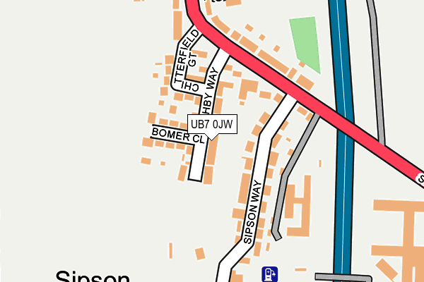 UB7 0JW map - OS OpenMap – Local (Ordnance Survey)