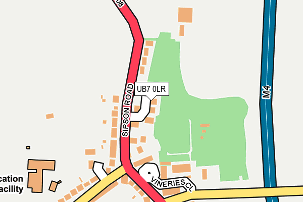 UB7 0LR map - OS OpenMap – Local (Ordnance Survey)
