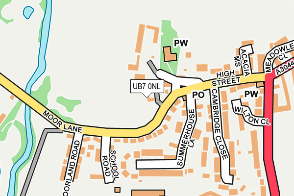UB7 0NL map - OS OpenMap – Local (Ordnance Survey)