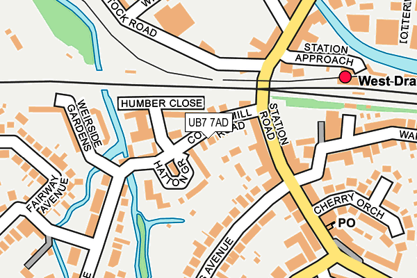 UB7 7AD map - OS OpenMap – Local (Ordnance Survey)