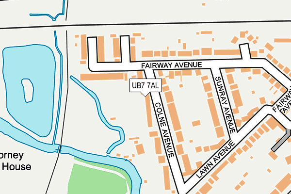 UB7 7AL map - OS OpenMap – Local (Ordnance Survey)