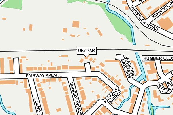 UB7 7AR map - OS OpenMap – Local (Ordnance Survey)